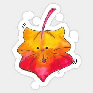 The flying autumn leaf leaves Sticker